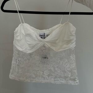 Princess Polly white sheer floral tank - NEW - never worn